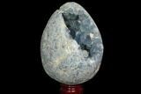 Crystal Filled Celestine (Celestite) Egg Geode - Madagascar #119358-1